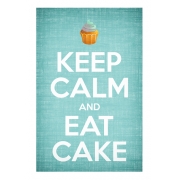 Blue Keep Calm and Eat Cake Print