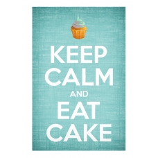 Blue Keep Calm and Eat Cake Print