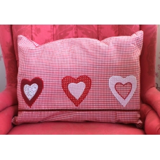 Gingham Heart Cushion Cover