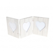 Vintage Wooden Triple Heart Photo Frame