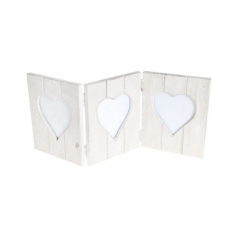 Vintage Wooden Triple Heart Photo Frame