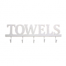 Wooden 'Towels' Word Sign