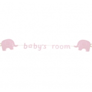 Baby's Room Pink  Elephant Garland